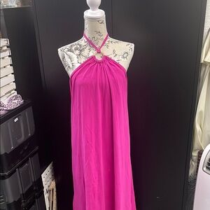Vibrant Pink Halter Dress